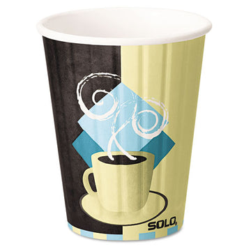 Dart® Duo Shield Insulated Paper Hot Cups, 8 Oz, Tuscan Cafe, Chocolate-blue-beige, 50-pack freeshipping - TVN Wholesale